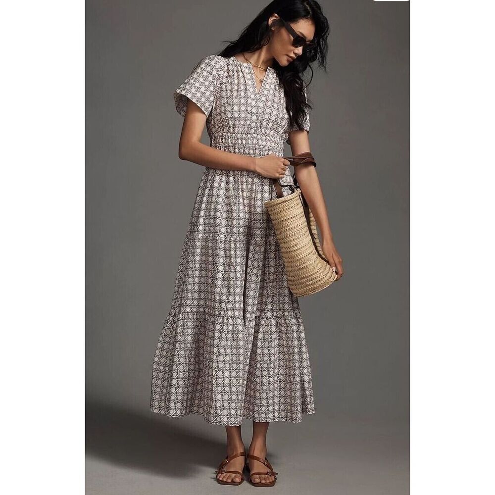 New Anthropologie The Somerset Maxi  Dress In Crimson Size Small